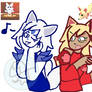 Two kitsunes
