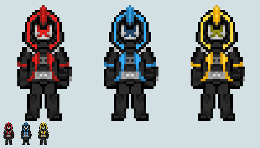 Chibi Rider sprite - Dark Necrom R/B/Y