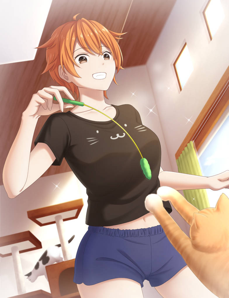 A Girl Who Playing With Cats By Reo Nekoyanagi On Deviantart A Girl Who Playing With Cats By Reo Nekoyanagi On Deviantart