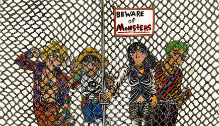 OP Fanart: Beware Monsters - Color Scanned Version by HELENDRAGON