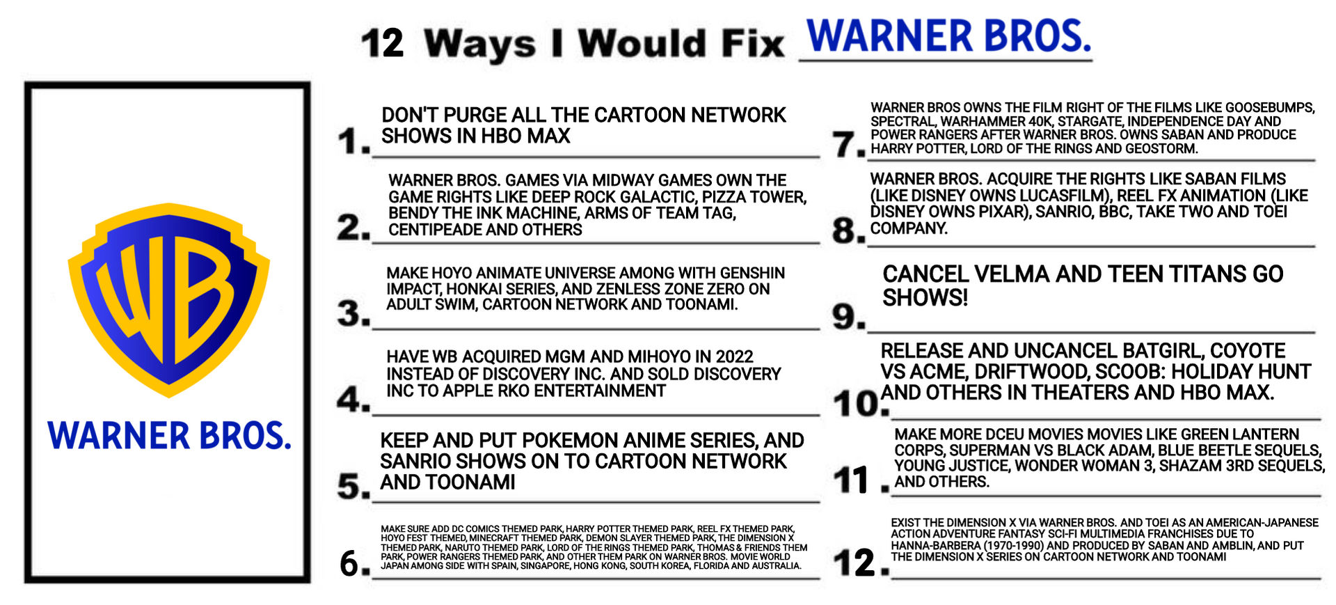 12 Ways to Fix Warner Bros. Ent (MY WB AU) by evanjohnsoncruz54 on ...