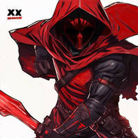 RED CLOAKED ASSASSIN ....hand drawn 