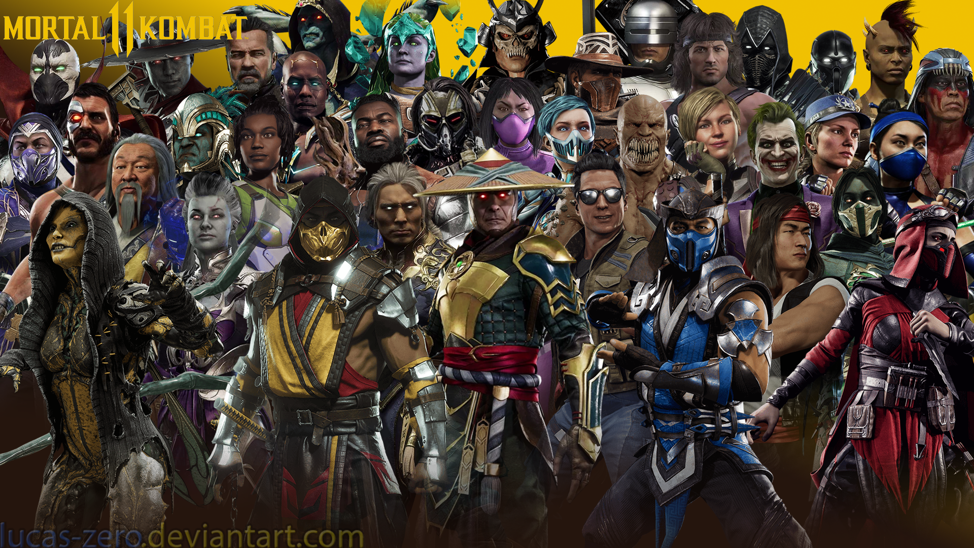 Galáxia Mortal Kombat - Fan art do roster do Mortal Kombat 11 atualizada  com todos os personagens do Kombat Pack 1. 😍 Créditos pela imagem: Xamoel  (Deviantart)