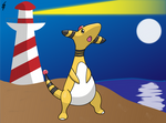 Ampharos by the Lighthouse by Lucas-Zero