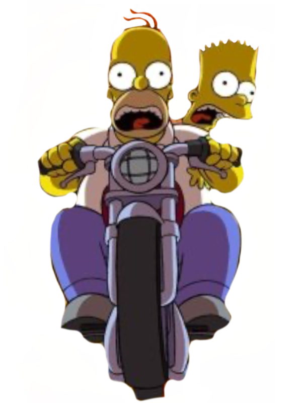 Homer and Bart riding motorcycle by DracoAwesomeness on DeviantArt