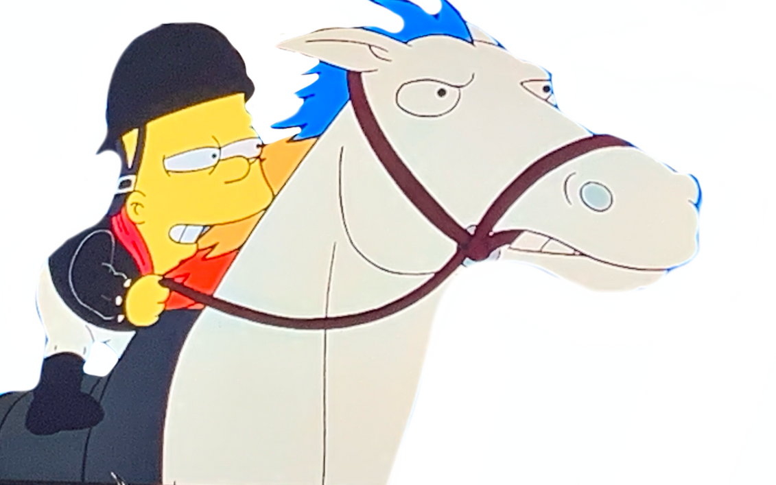 Bart riding a horse by DracoAwesomeness on DeviantArt