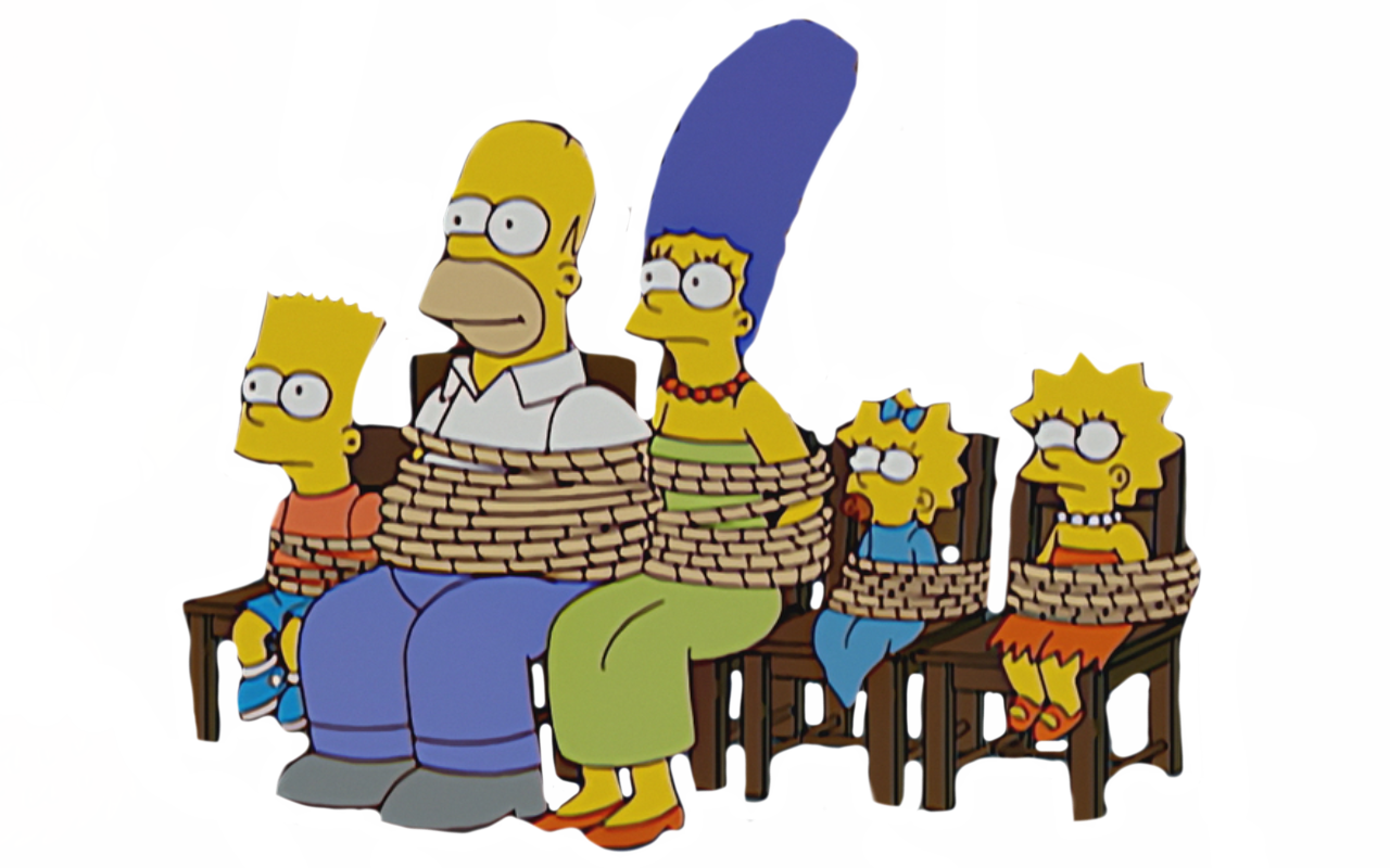 The Simpsons tied up by DracoAwesomeness on DeviantArt