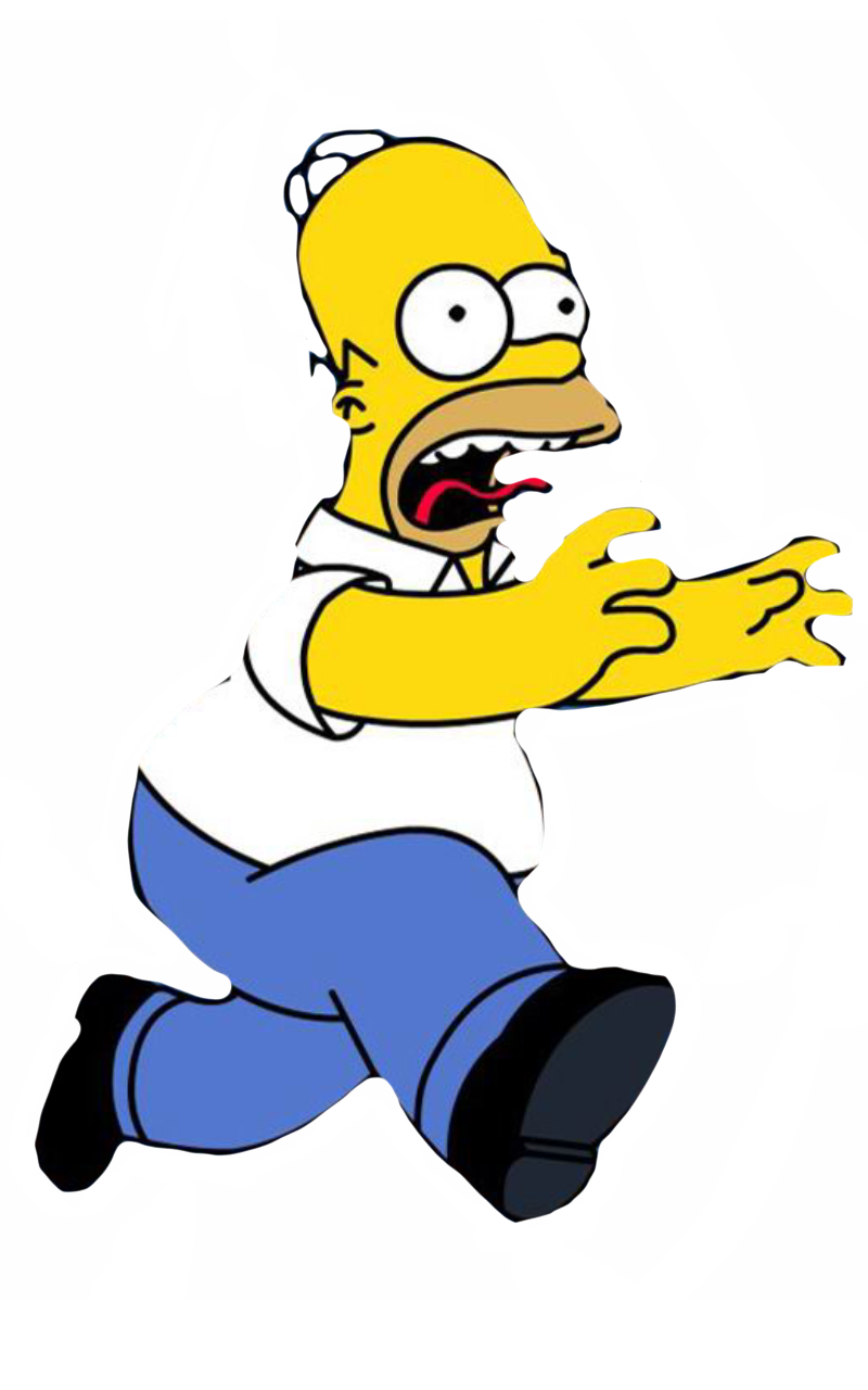 Homer running by DracoAwesomeness on DeviantArt