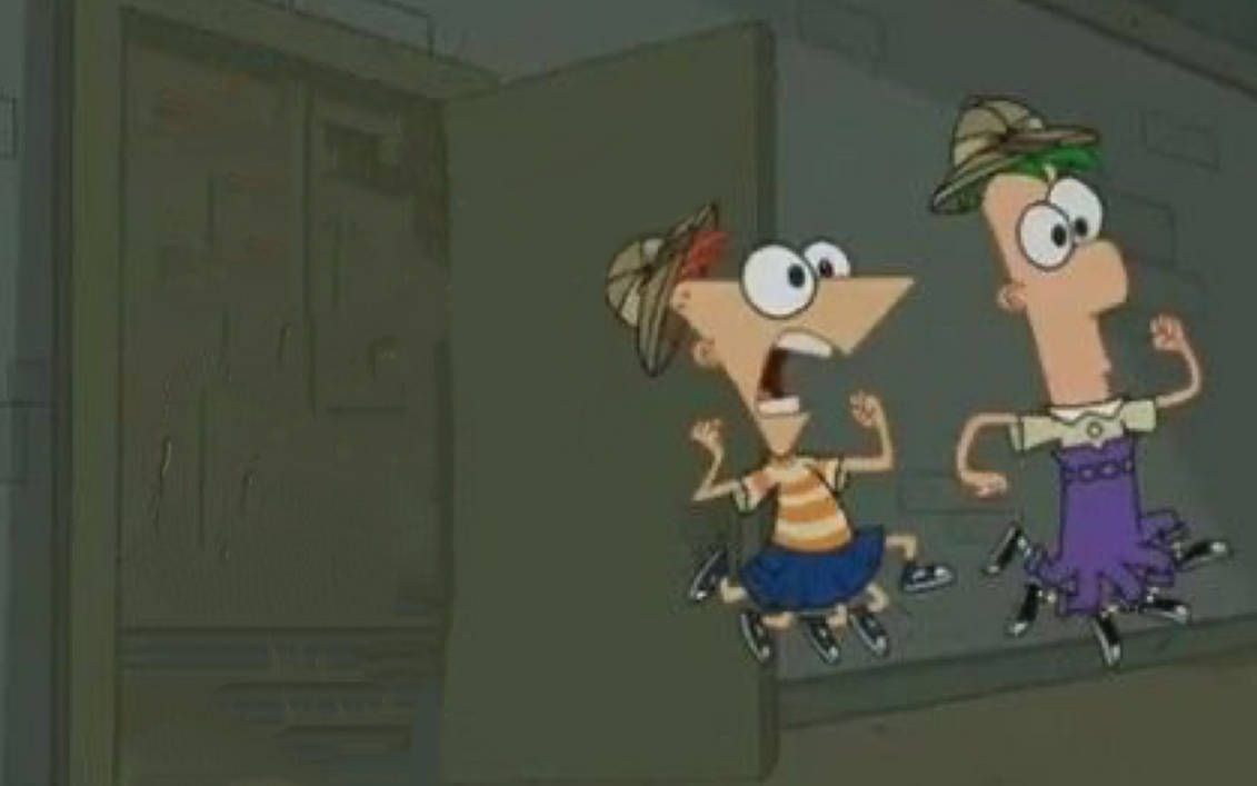 Who are Phineas and ferb running away from by Walking-With-Dragons on