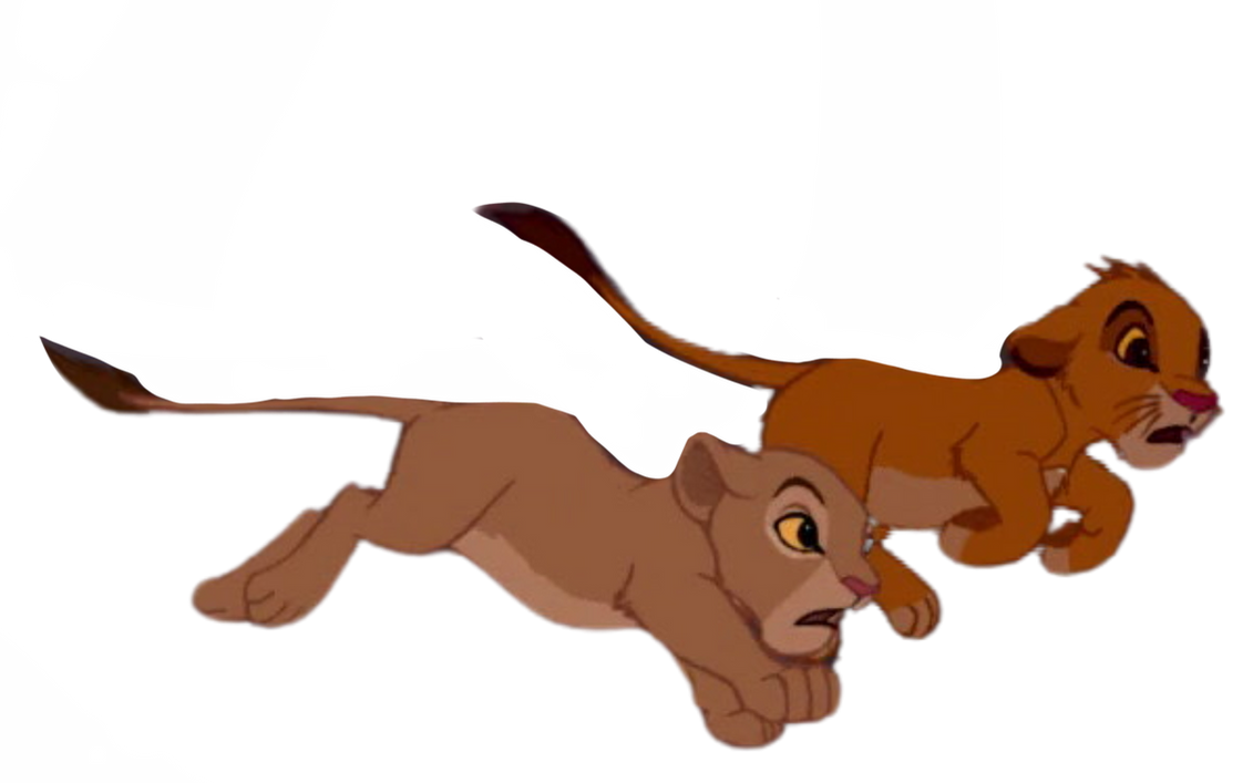 Simba and Nala escape by DracoAwesomeness on DeviantArt