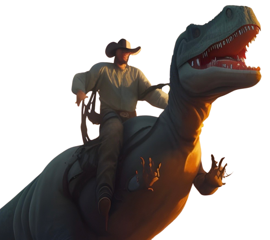 Riding the T. rex by DracoAwesomeness on DeviantArt