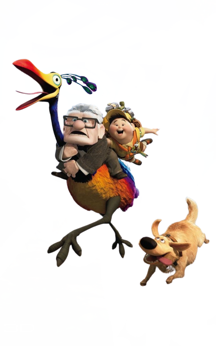 Russell Riding Kevin Carl, russel, Kevin and dug by DracoAwesomeness on DeviantArt