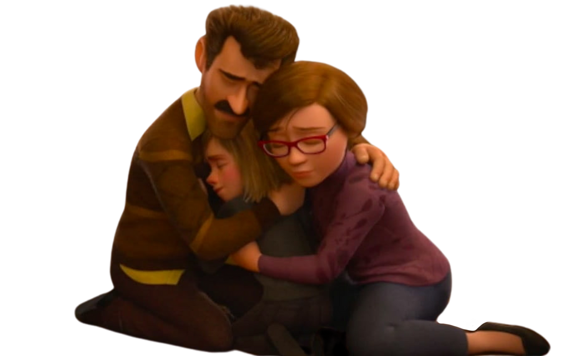 Riley hugs her parents by DracoAwesomeness on DeviantArt
