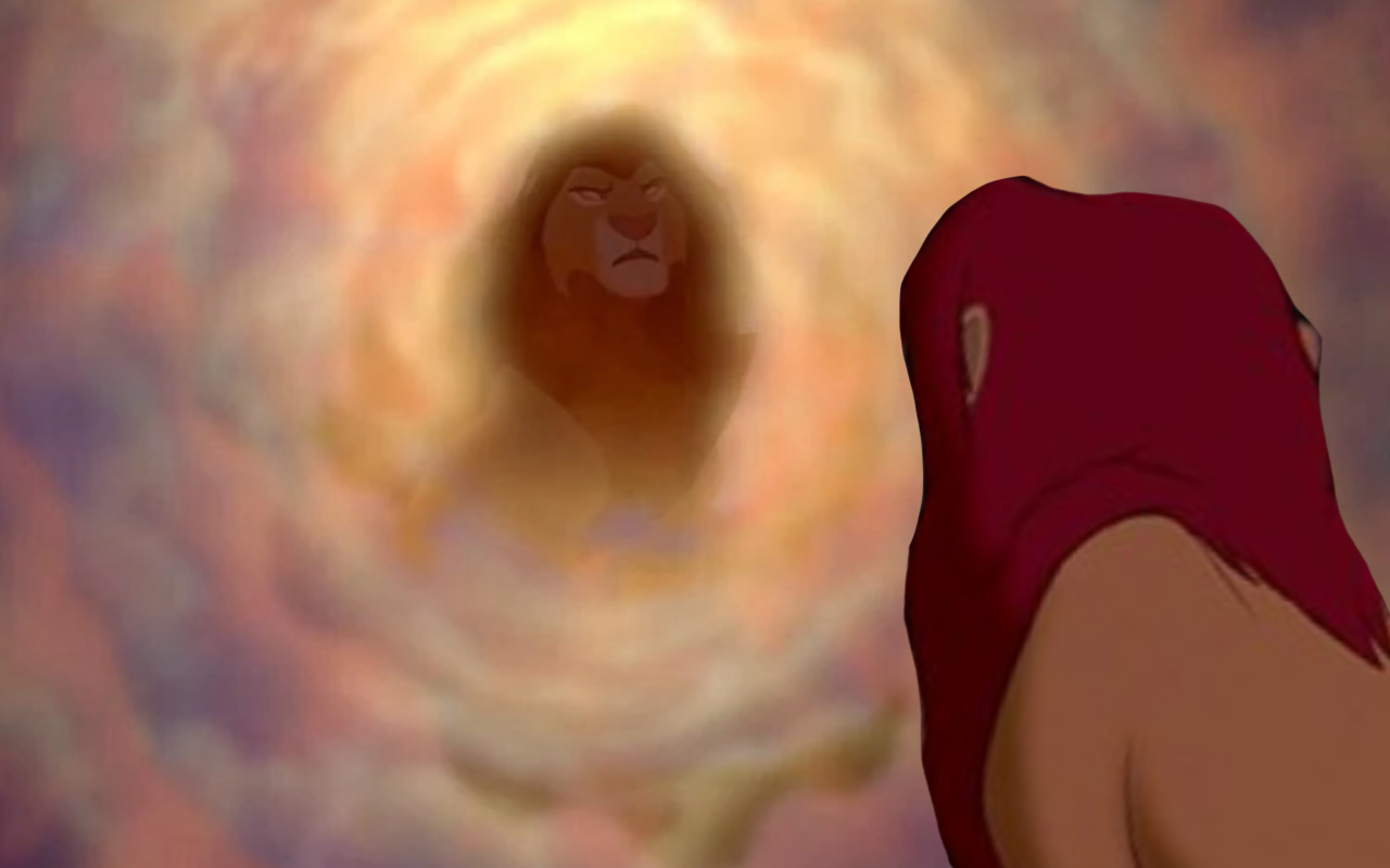 Simba Ghost Scene Simba sees mufasas ghost by DracoAwesomeness on DeviantArt