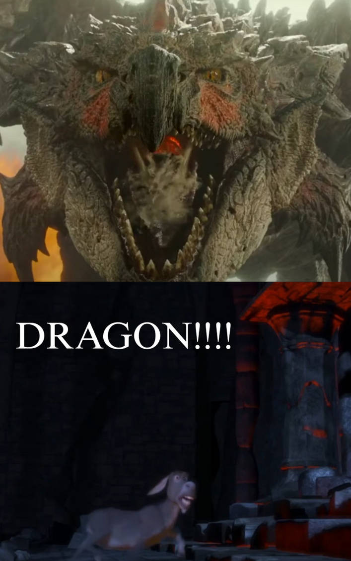 Donkey sees rathalos by DracoAwesomeness on DeviantArt