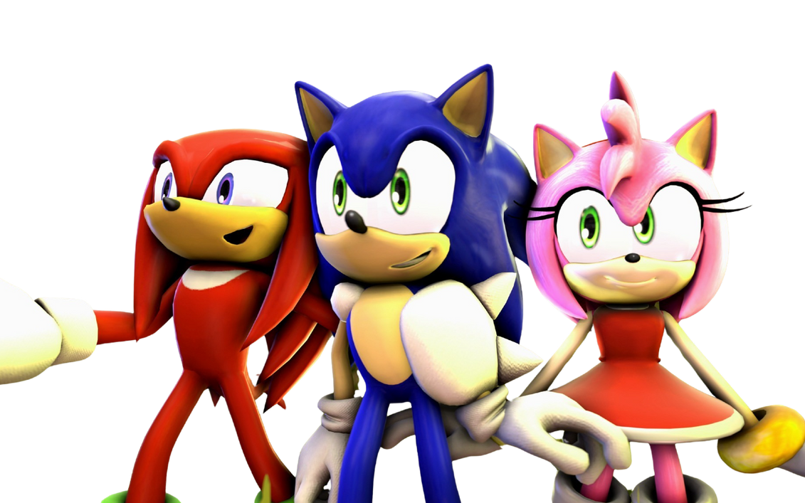 Sonic, Amy and Knuckles by DracoAwesomeness on DeviantArt