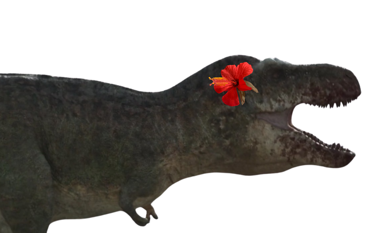 T. rex with flower by DracoAwesomeness on DeviantArt