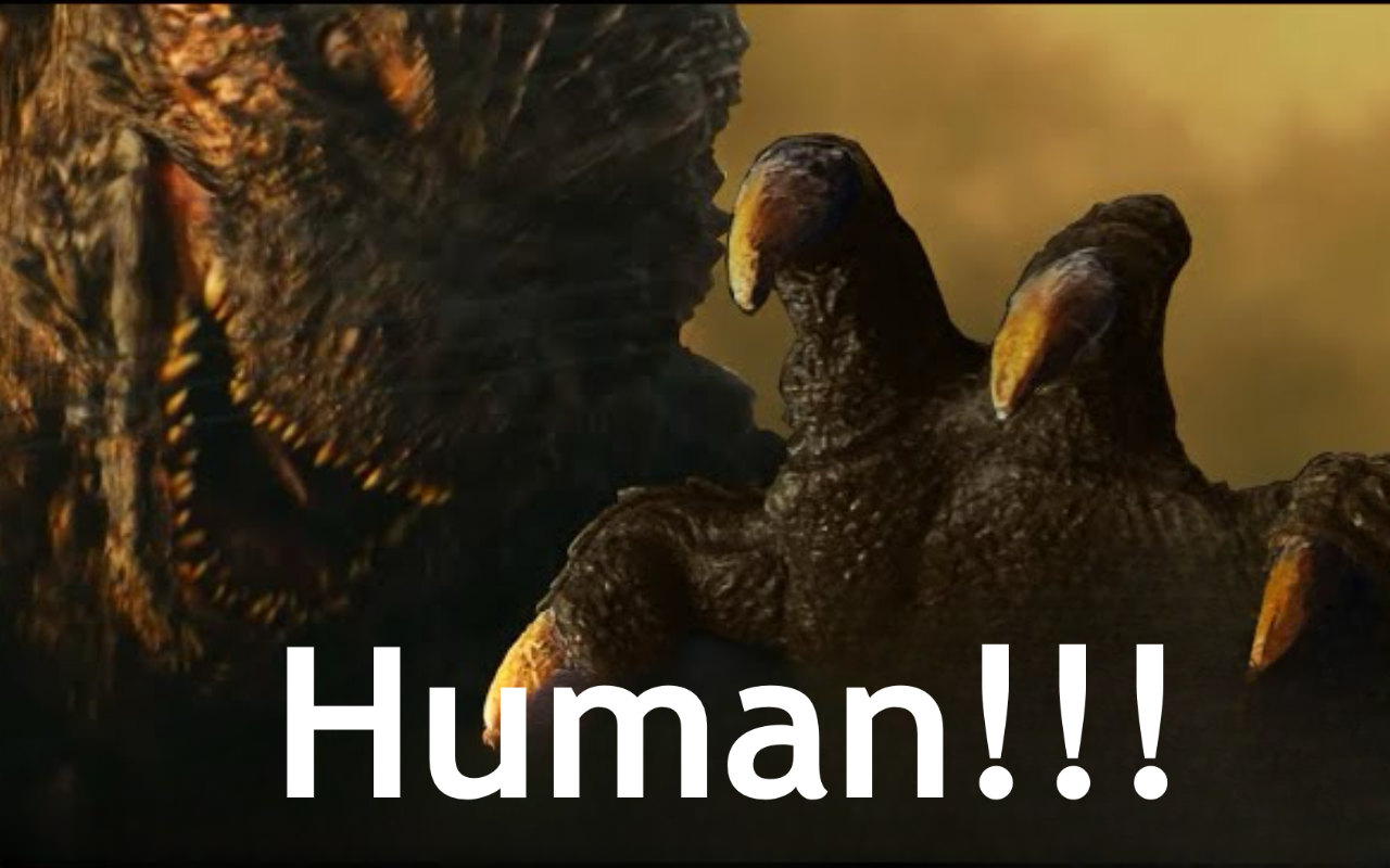 Godzilla reaches for a human by DracoAwesomeness on DeviantArt