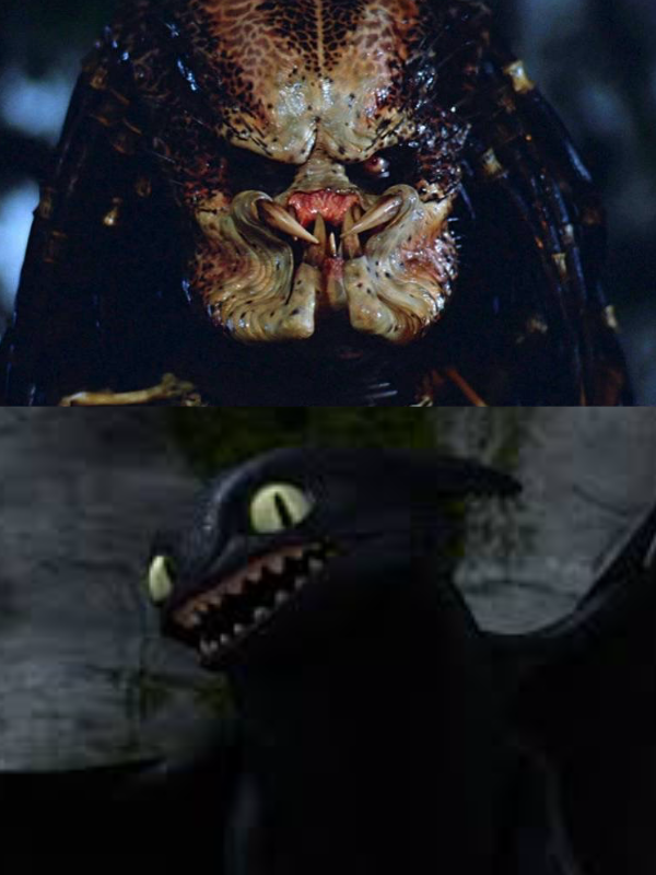 Toothless Intimidating Toothless reacts to unmasked Predator by DracoAwesomeness on DeviantArt