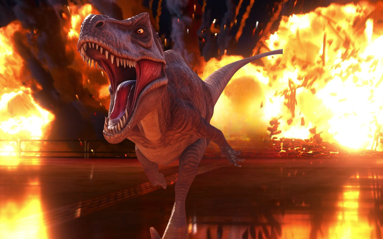 Exploding Dinosaur Dino escaping explosion by DracoAwesomeness on DeviantArt