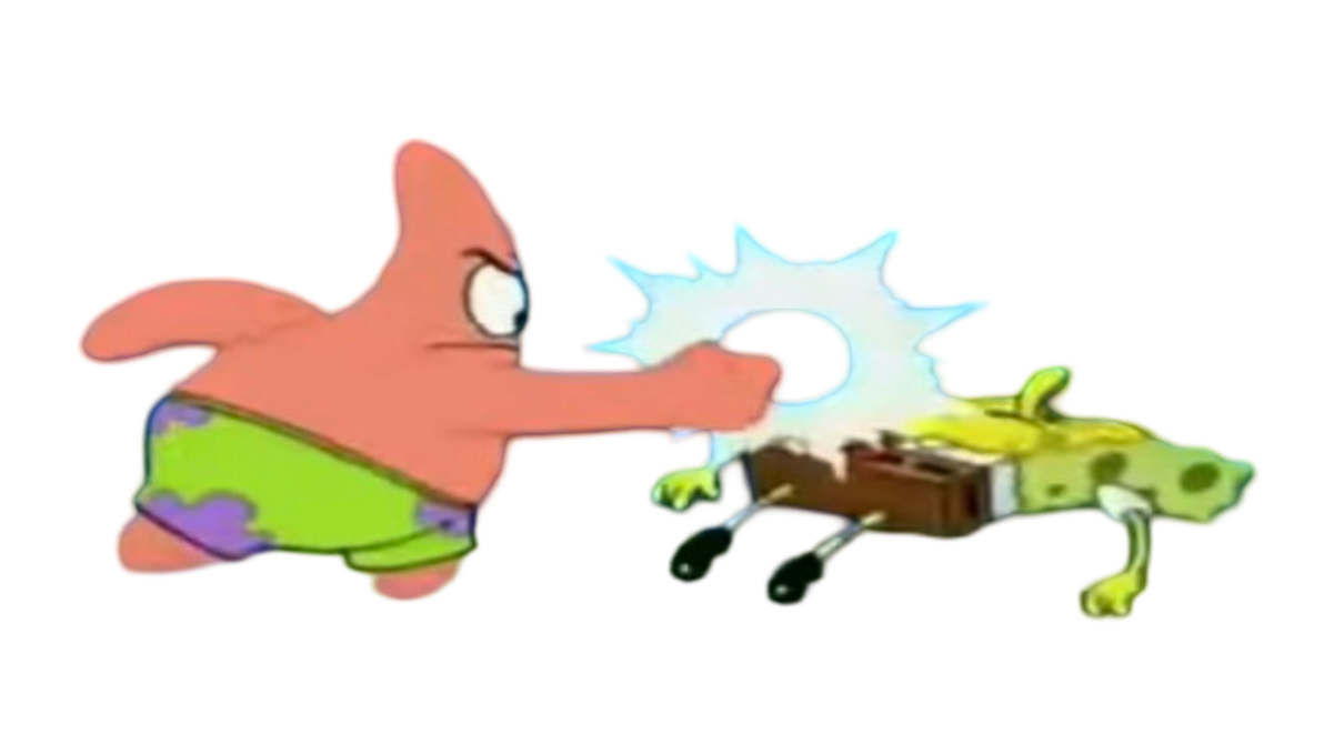 Patrick hits SpongeBob by DracoAwesomeness on DeviantArt