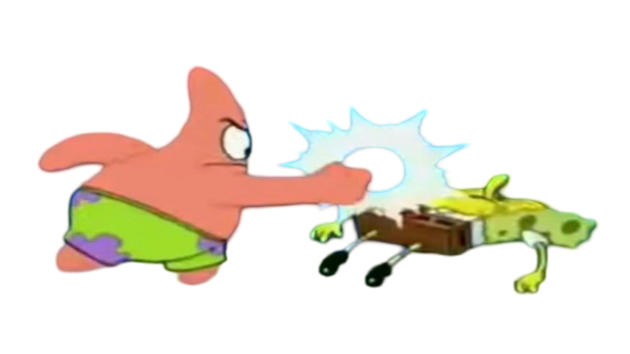 Patrick Rampage Patrick hits SpongeBob by DracoAwesomeness on DeviantArt