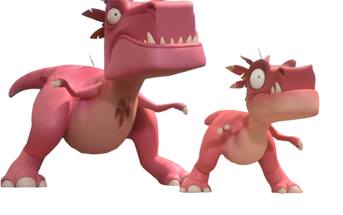 Pink and Mama T. rex by DracoAwesomeness on DeviantArt