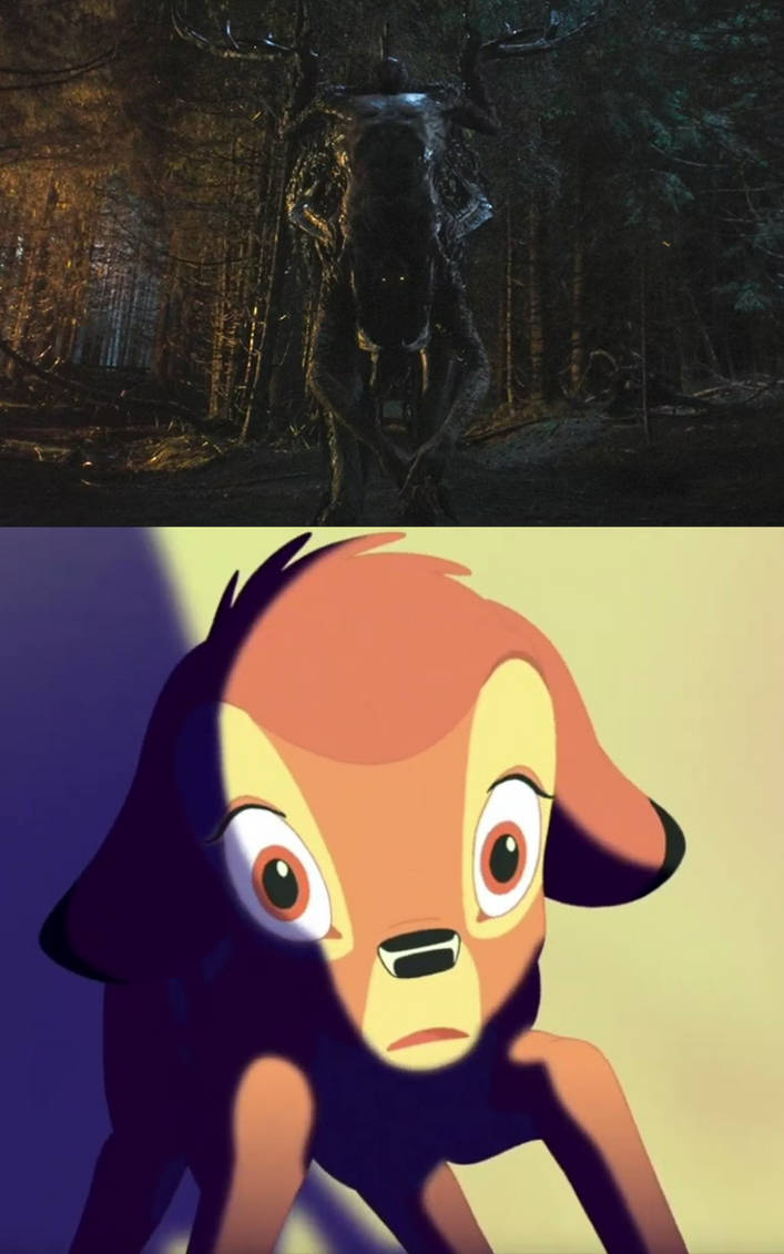 The Ritual Monster scares Bambi by DracoAwesomeness on DeviantArt