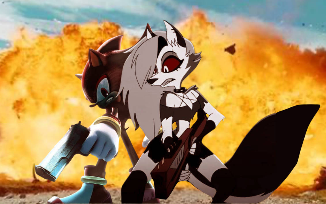 Loona and Shadow look away from explosion by DracoAwesomeness on DeviantArt