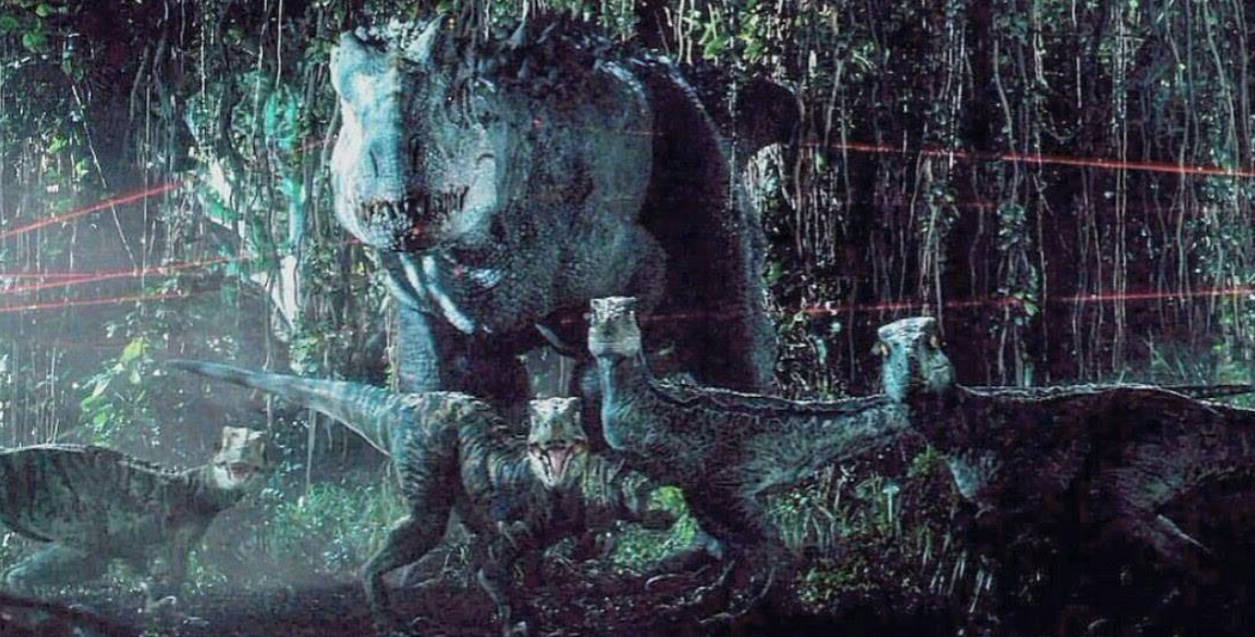 Indominus Rex and Raptors by DracoAwesomeness on DeviantArt