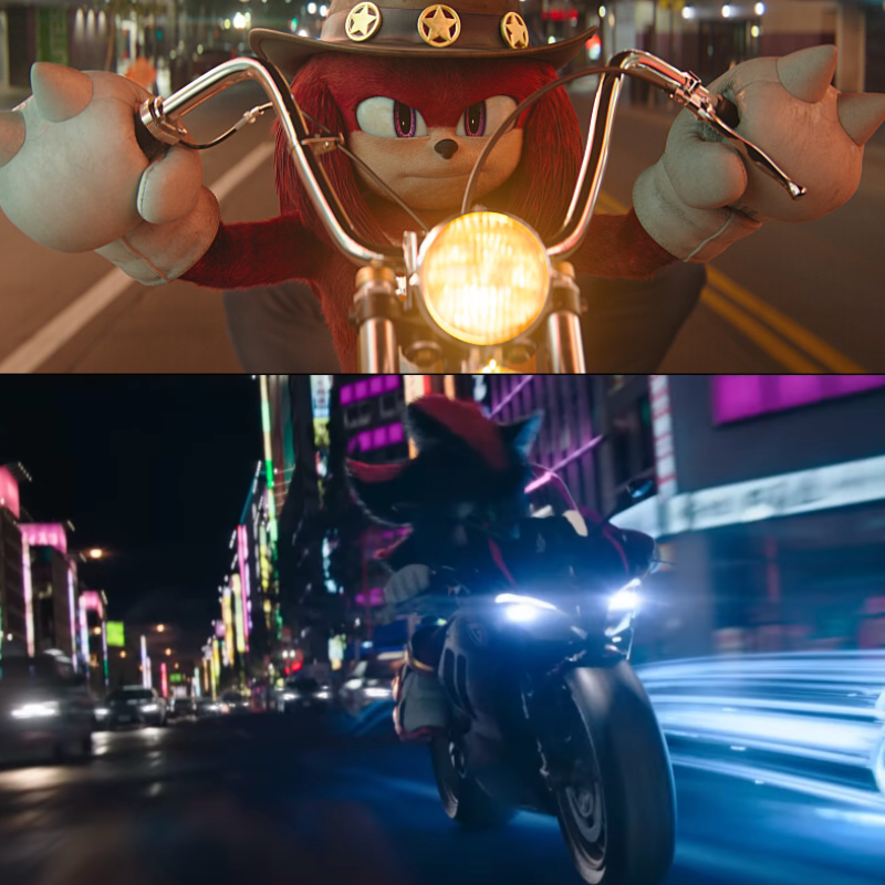 Knuckles and Shadow ride motorcycles by DracoAwesomeness on DeviantArt