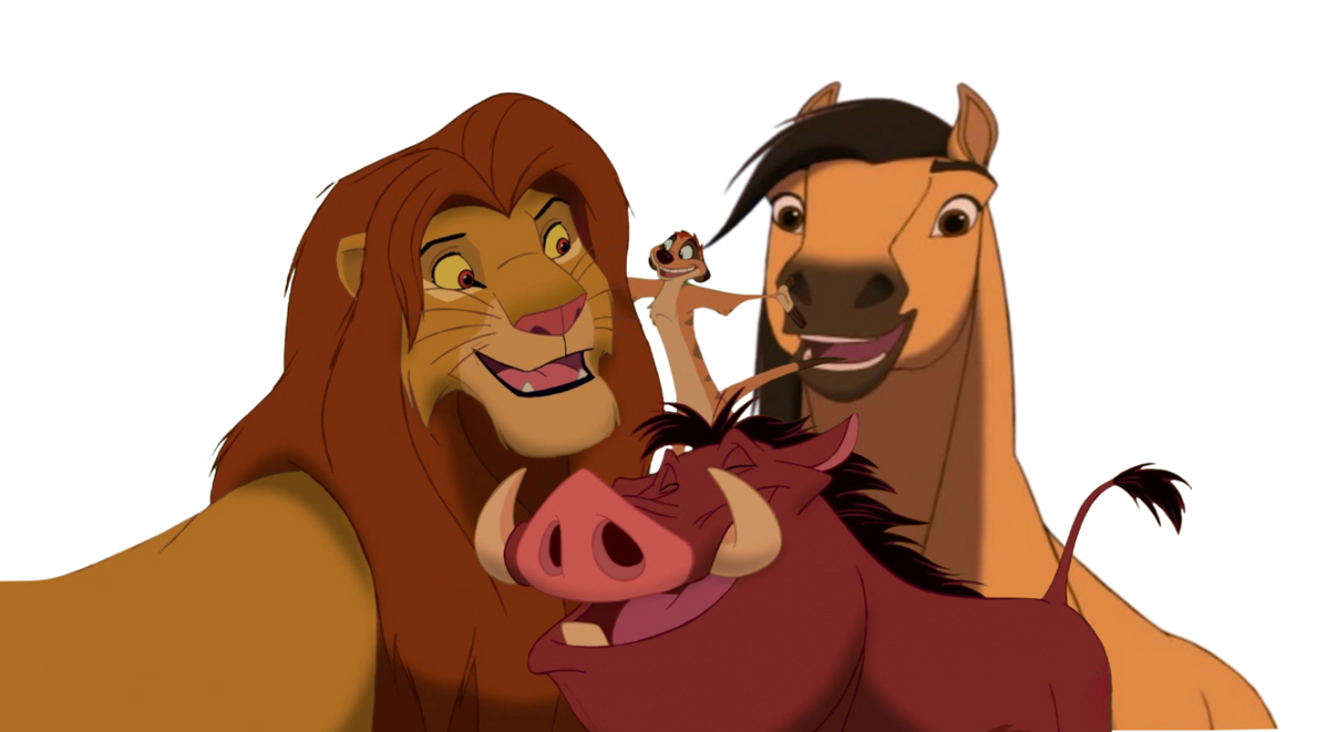 Simba, Spirit, Timon and Pumbaa by DracoAwesomeness on DeviantArt