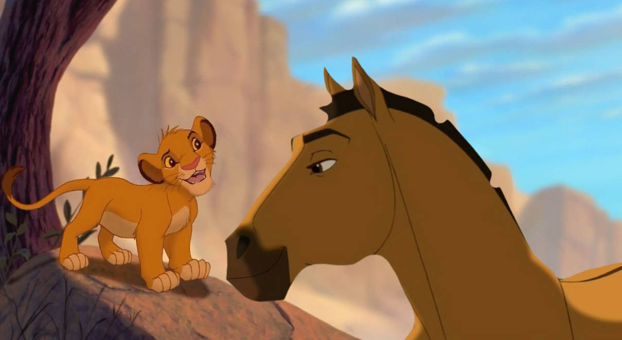 Spirit and Simba by DracoAwesomeness on DeviantArt