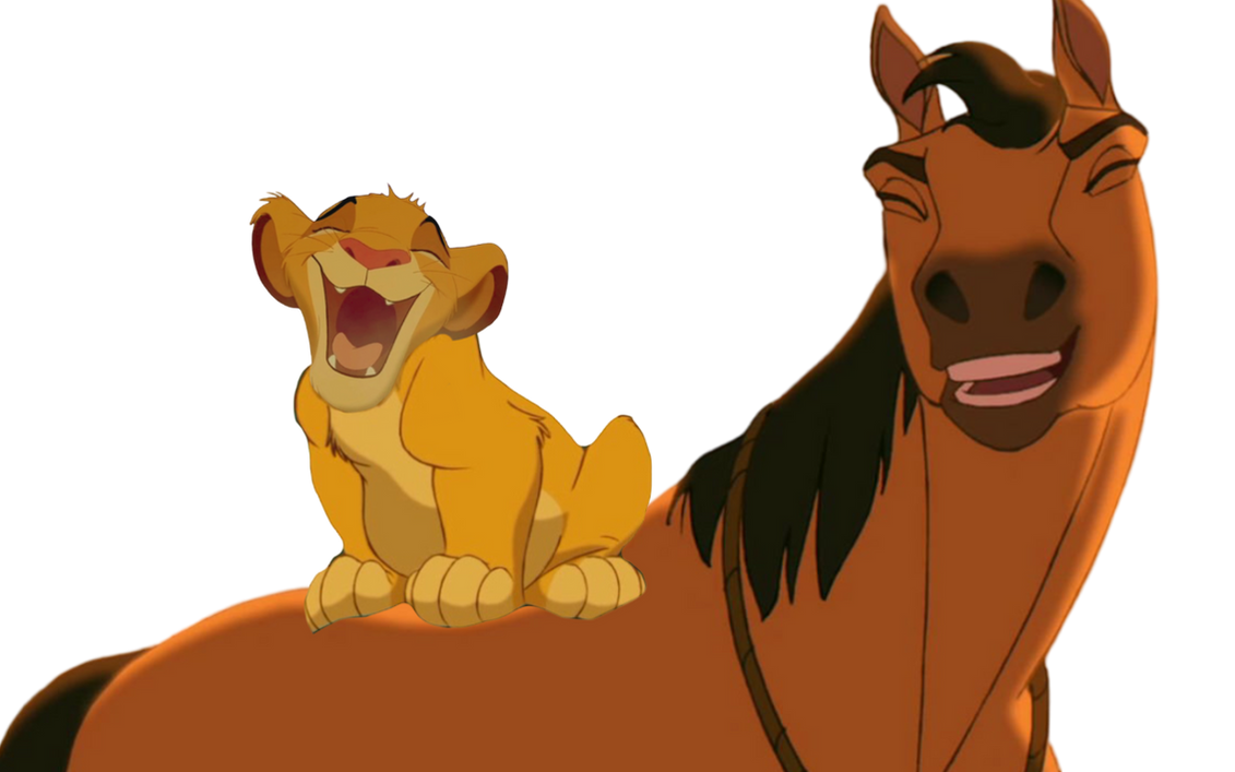 Spirit and Simba laughing by DracoAwesomeness on DeviantArt