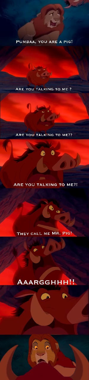 Simba calls Pumbaa a pig! by DracoAwesomeness on DeviantArt