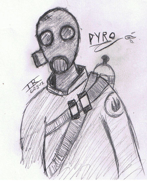 Pyro Pointing Pyro Sketch by InkieRetro on DeviantArt
