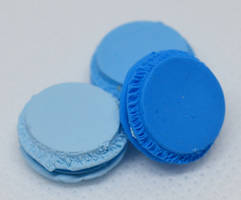 Blue Miniature polymer clay macarons