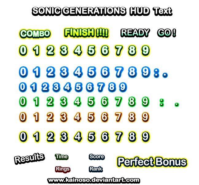 Sonic Generations HUD Text (WIP) by Kainoso on DeviantArt