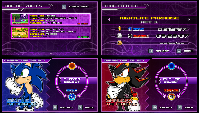 (Sonic vs Darkness) New Menu Design Compilation P2