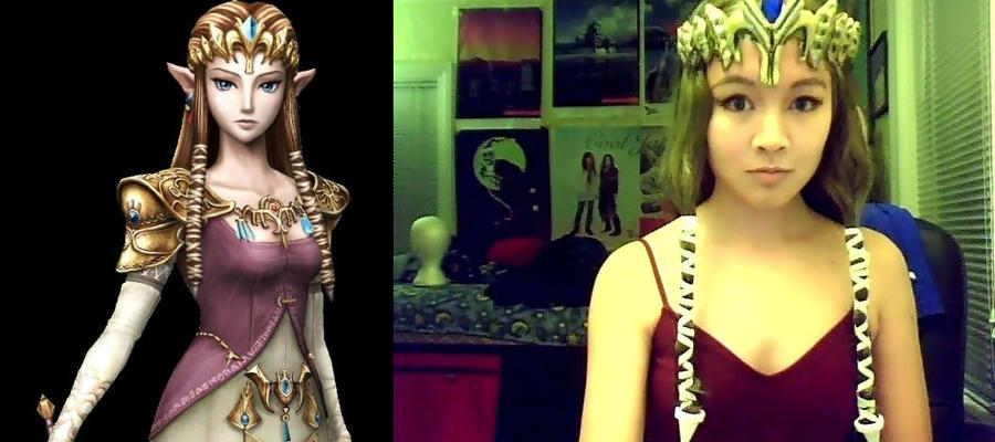 WIP Princess Zelda wig and makeupping