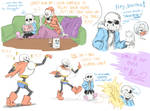 Undertale - Sans and Papyrus sketches by FoxyWolxy