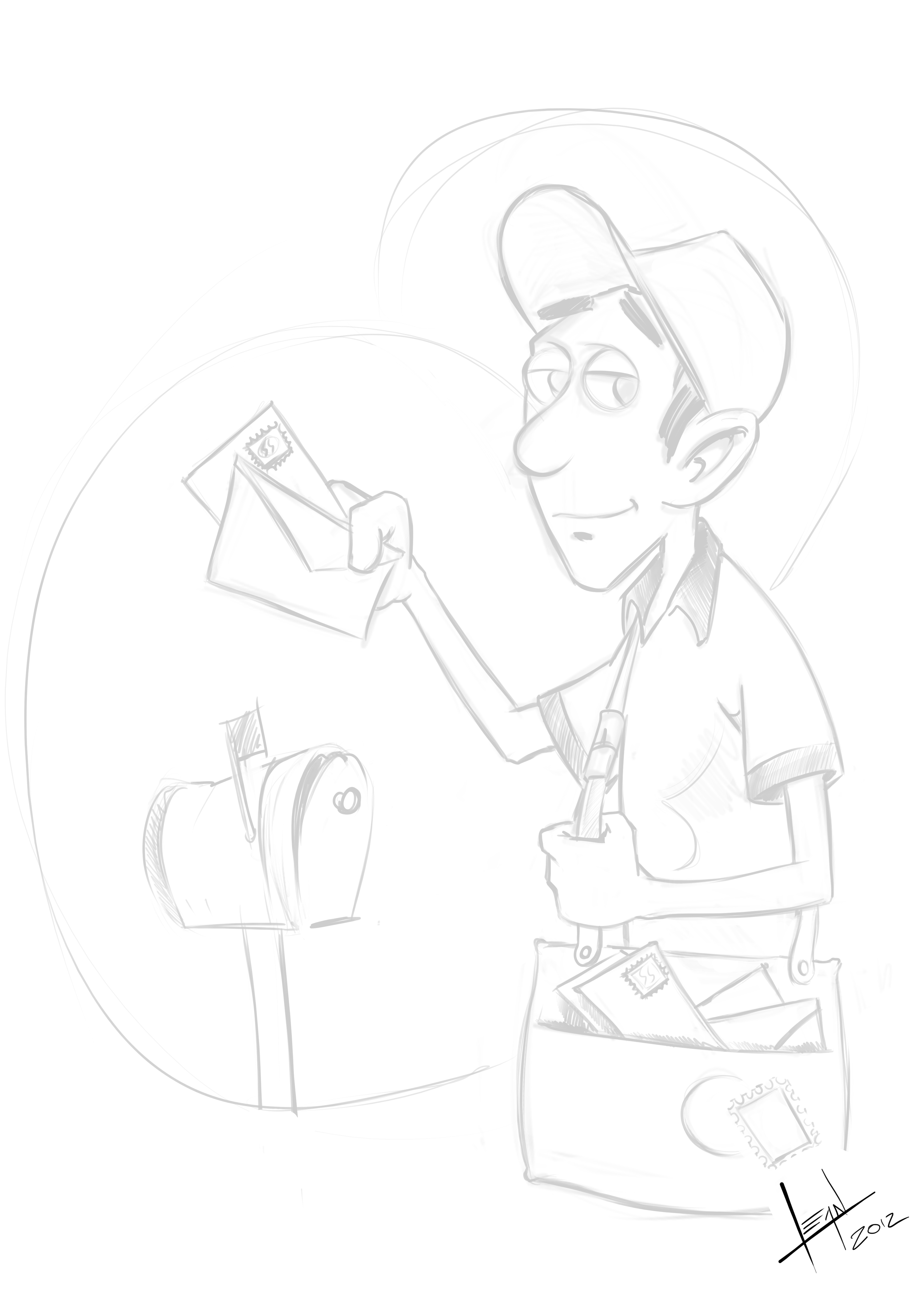 Postman - Sketch by alvesan on DeviantArt Postman - Sketch by alvesan on DeviantArt