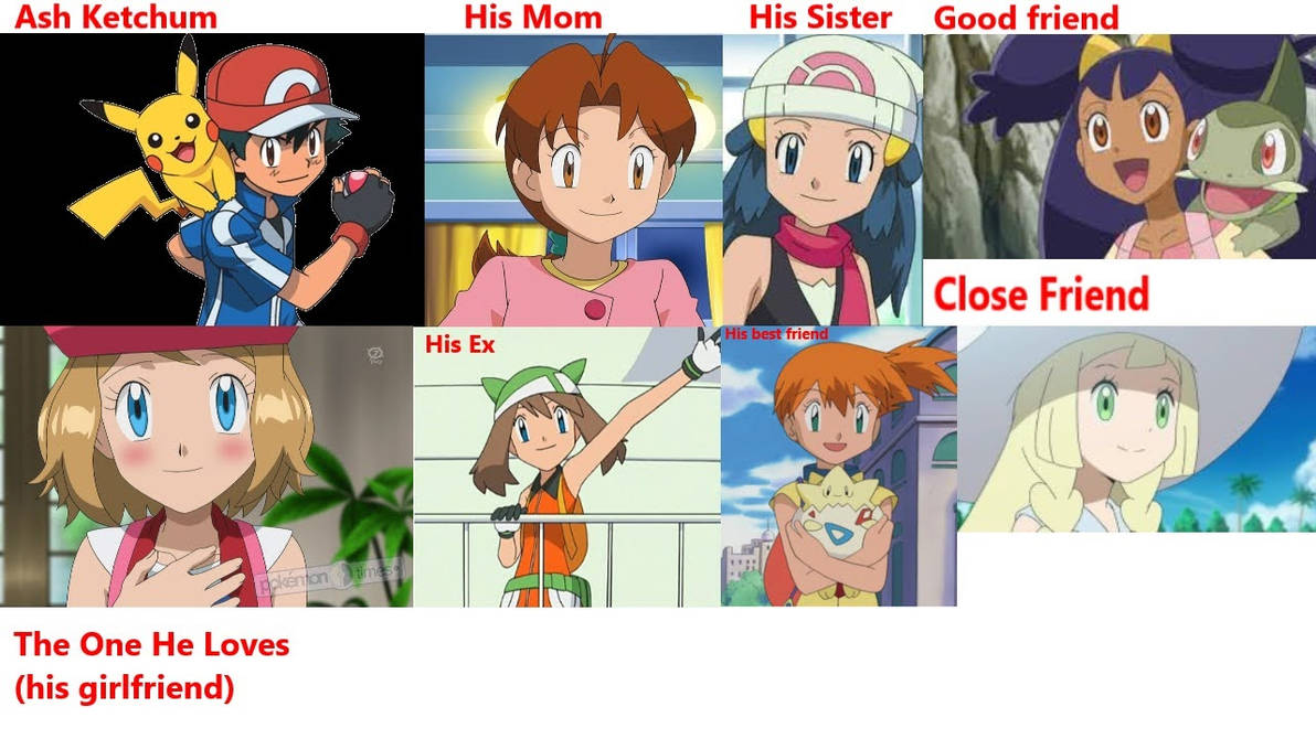 All female characters Ash knows from pokemon anime by Orcadude on DeviantArt