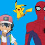 Picture taken of Ash , Pikachu, Goh W. SPIDER-MAN