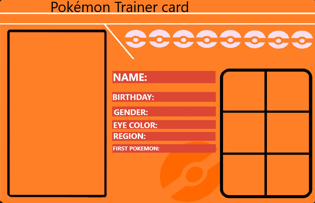 Pokemon Trainer Team Template ORANGE by Orcadude on DeviantArt