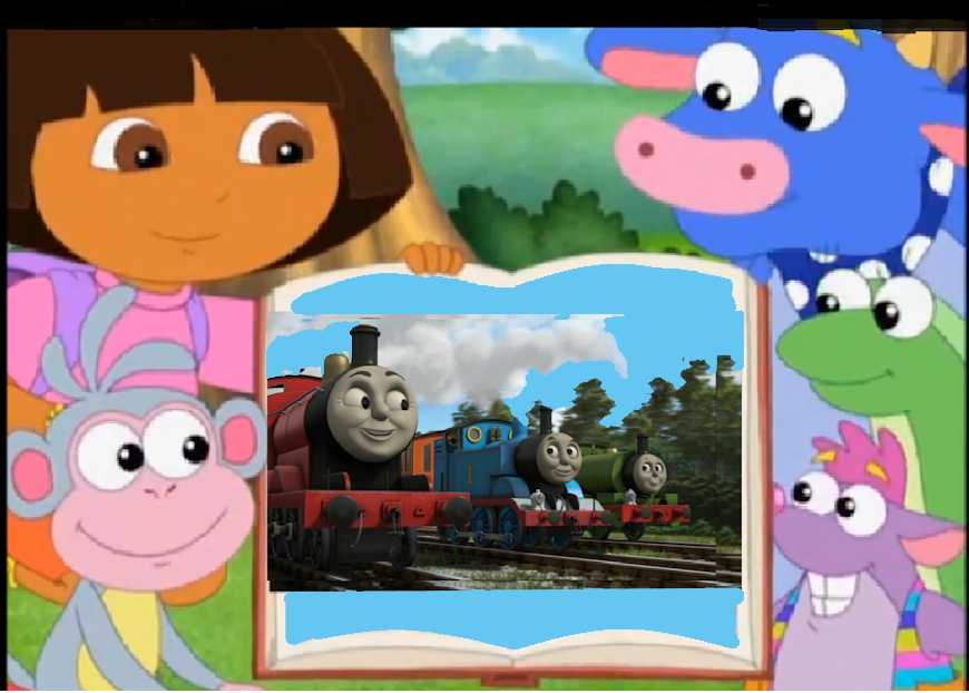 Train Rotor Dora Dora a. her friends readin. about thomas the train by Orcadude on ...