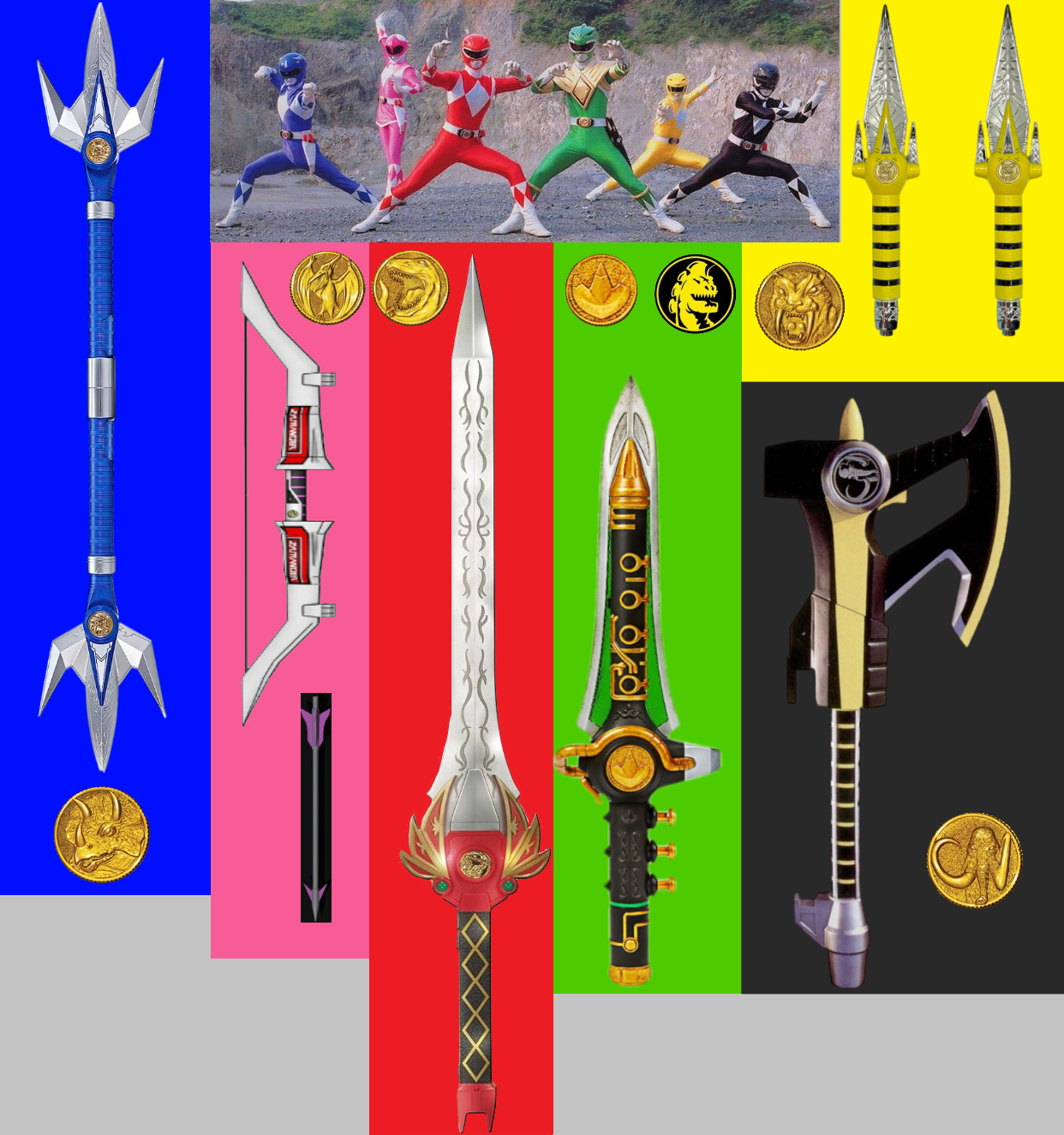 Mighty Morphin power rangers weapons power coins by Orcadude on DeviantArt