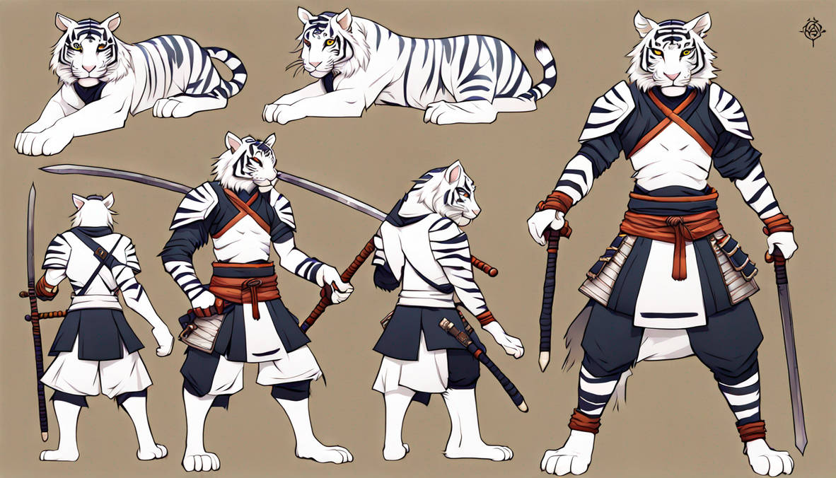 Male Anthro White Tiger Samurai Reference Sheet By Stormtiger On DeviantArt male-anthro-white-tiger-samurai-reference-sheet-by-stormtiger-on-deviantart