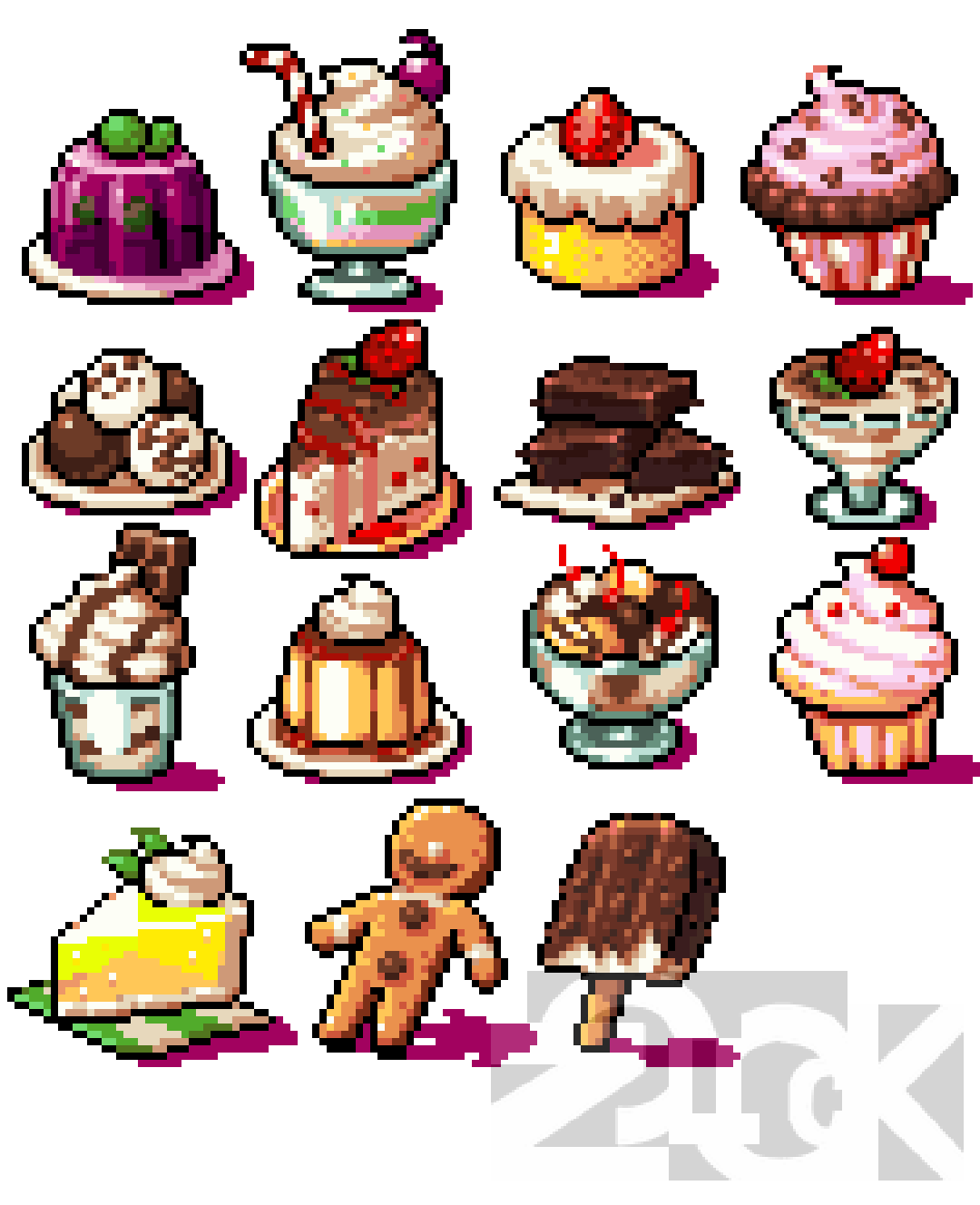 Free Pixel foods by ghostpixxells  Pixel art food, Pixel art games, Pixel  art tutorial