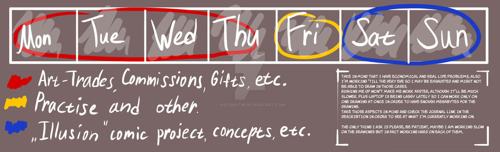 Draw Week Drawing Week Schedule (OUTDATED - read info) by ShizukaTW on DeviantArt